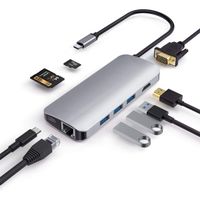 USB C Hub,Type C Hub,9in1 USB C Multiport Adapter,USB C to HDMI VGA Ethernet USB 3.0,TF/SD Card Reader,PD Charging,Thunderbolt 3 Docking Station Compatible for MacBook Pro and Other USB Type-C Device
