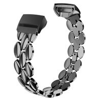 Wearlizer Compatible with Charge 3 Bands for Women Metal Replacement Charge 3 hr Band Accessories Strap Bracelet Bangle Black
