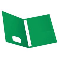Oxford Twin Pocket Folders with Fasteners, Letter Size, Light Green, 25 per Box (57703)