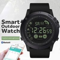 Rugged Waterproof Sports Smart Watch for Men Women Bluetooth Smartwatch with Activity Tracker Pedometer Steps Calories Counter Stopwatch Long Battery Life Compare (Black)