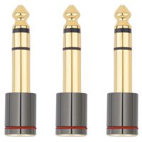 6.35mm(1/4-Inch) Male Stereo Plug to 3.5mm(1/8-Inch) Female Stereo Jack Connector (3-Pack)