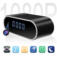 JLRKENG WiFi Hidden Camera Clock HD1080P with Ultra-Wide Angle and Rechargeable Battery Night Vision Motion Detection Loop Recording Alarm Nanny Cam (Video only)