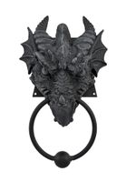 Gothic Dragon Door Knocker Cast Iron Finish