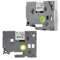 Refill Replace Brother PTouch Labels Tape TZe221 TZ221,3/8 Inch(9mm) W x 26.2 Feet(8m) L,Black on White,Compatible for Brother Label Maker PTD210 PTH100 PTD400AD PTP700 PTD600 PT1230PC, 2 Pack