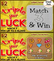 High quality Pregnancy Announcement Lotto Replica Scratch Off Ticket Triple Your Luck Pregnancy Reveal Fake Lottery Ticket Baby Announcement Card (5 cards) By Steply