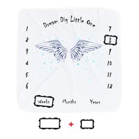 Baby Monthly Milestone Blanket for Boys Girls, Premium Plush Fleece Angel Wings Month Blankets, Newborn Photography Backdrop Photo Prop, Personalized Baby Shower Gifts