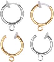 Clip-on Earring Converter, 20 Pieces Non Piercing Earrings Hoop Earrings Components Pour Earring Making, Sliver and Gold