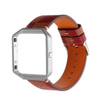 MeShow TCSHOW Soft PU Leather Plaid Tartan Style Replacement Strap Wrist Band with Metal Adapter Compatible for Fitbit Blaze (C)