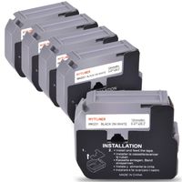 MYTONER 5-Pack M Tape M-K231 MK231 M231 M-K231S M-231 0.47 Inch × 26.2 Feet Compatible with Brother P-Touch Labeling Tapes 12mm Black on White for Brother PTouch Label Maker PT-90 PT-M95 PT-45M PT-65