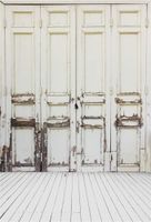 Leowefowa 5X7FT Interior Backdrop Vinyl Photography Background Rustic Peeled Wooden Door Nostalgia Stripes Wood Floor European Style Happy Birthday Decoration Backdrops Kids Adults Photo Studio Props