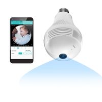 Deftun Light Bulb Camera 1080P HD 360° Panoramic WiFi Wireless Security Bulb Fisheye Network IP Camera 