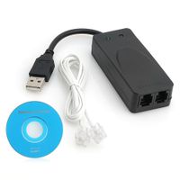 Mimgo Store USB 56K External 2 Dual RJ11 Ports Dial Up Voice Fax Data Modem for Windows 7 8