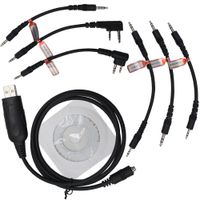 KENMAX 6 in 1 USB Program Programming Cable Two Way Radio Ham Radio Walkie Talkies Lead Adapter for Motorola HYT Icom Baofeng Puxing Kenwood Yaesu