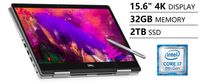 Dell Inspiron 15 7000 7573 15.6" 4K (3840x2160) UHD Touchscreen with Active Pen 2-in-1 Business Laptop (Intel Quad-Core i7-8550U, 32GB DDR4, 2TB PCIe M.2 SSD, MX130) Backlit, HDMI, Type-C, Windows 10
