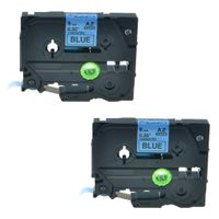 NineLeaf 2 PK Black on Blue TZ-521 TZe-521 9mm Standard Laminated Label Tape Compatible for Brother P-Touch Printer