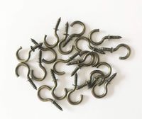 Small Antique Brass Ceiling Hooks 5/8'' Bronze Cup Hook Screw-in Light Hooks (40 Pack)