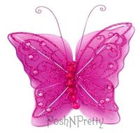 Fairy Glitter Butterfly Wings, Newborn, Baby, Photography prop - Color: HOTPINK