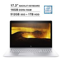 2019 Newest HP Envy 17.3 Inch FHD Laptop (Intel Quad-Core i7-8550U up to 4GHz, 16GB DDR4 RAM, 512GB SSD + 1TB HDD, NVIDIA MX150 4GB, Backlit Keyboard, DVD, WiFi, Bluetooth, HDMI, Windows 10) (Renewed)