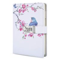 ARRLSDB Creative Password Journal with Lock A5 PU Leather Diary with Combination Lock Password Notebook Locking Journal Diary (Style 3)