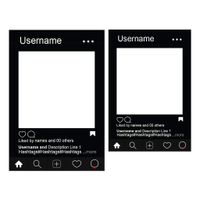 VictoryStore Photo Booth Frame - Social Media Frame Custom Wedding Photo Booth Set of 2 (Dark)