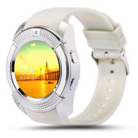 ZOMTOP V8 Sport Bluetooth Round Dial Wrist Smart Watch Camera SIM TF Slot for iOS Android Fashion(White)