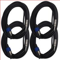 Seismic Audio - SASPT14-25 (4 Pack) - 25 Foot Speakon to 1/4" PA DJ Speaker Cable - 2 Conductor - 14 Guage