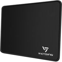 VicTsing Mouse Pad with Stitched Edge, Premium-Textured Mouse Mat, Non-Slip Rubber Base Mousepad for Laptop, Computer & PC, 10.2×8.3×0.08 inches, Black