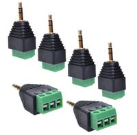 Liyafy 3.5mm (1/8inches) Stereo Audio Male to AV 3-Screw Terminal Female Adapter Connector 6Pcs
