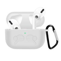 QIENGO Compatible for Airpods Pro Silicone Case Cover with Keychain, Visible Front LED, Scratchproof&Shockproof Protective Cover Compatible for Airpod Pro/Airpods 3(Clear)