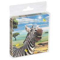 Tree-Free Greetings ECO Coasters Box Set of 4 Drink Coasters, 3.5 x 3.5 Inch, Zebra Selfie  (EC96914)