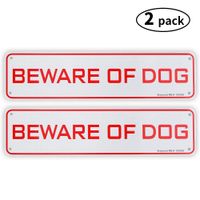 2 Pack Beware of Dog Sign, 12"x 3" - .040 Aluminum Sign Rust Free Aluminum-UV Protected and Weatherproof