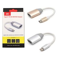 USB-C 3.1 Type C to HDMI Cable, Support 4k Converter Adapter Cable for HDTV Laptop Smart Phone (Color : Silver)