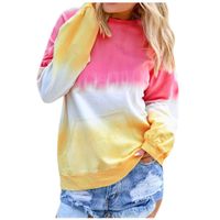haoricu Women's Casual Triple Color Block Long Sleeve Pullover Loose Lightweight Tops Sweatshirts (A-Pink, XXL)