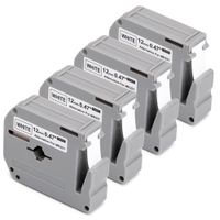 JARBO M231 Compatible Brother Label Tape MK231 M-K231 Black on White, 4 Packs, 0.47 Inch x 26.2 Feet (12mm x 8m), Used for Brother P-Touch Label Maker PT-65 PT-70 PT-70SR PT-70BM PT-90 PT-M95 Printer