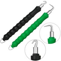 2 Pieces Automatic Rebar Tie Wire Twister, Rebar Tie Wire Twister Tool, Rebar Wire Twister Pull Tie Wire Twister, Concrete Metal Wire Twisting Fence Tool (Curved and Straight Hook)