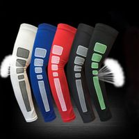 Honghong Men's Sports Fitness Compression Arm Sleeves,1PC size L (Black + Grey)