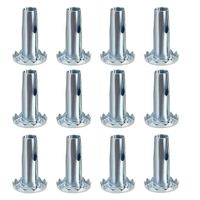 Skelang 12 Pcs Caster Sockets Metal Caster Stem Sleeve,Wheel Socket Furniture Insert for Stem Caster, Grip Ring Caster, Chair Legs, Wooden Furniture Replacement
