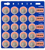 Murata CR1616 Battery 3V Lithium Coin Cell - Replaces Sony CR1616 (20 Batteries)