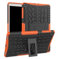 CreazyBee for Samsung Galaxy Tab A 10.1 2019 SM-T515/ T510 Hybrid Rugged Hard Rubber PC Stand Case Cover (Orange)