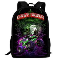YRBZ GRA-VE DIG-GER Truck 3D Pattern School Bags Cool Backpacks for Youth
