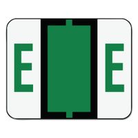 Smead BCCR Bar-Style Alphabetic Color-Coded Labels, Letter E, Dark Green, 500 Labels per Roll (67075)