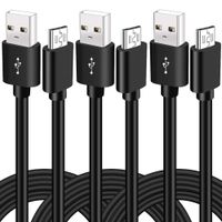 Micro USB Cable,10FT 3 Pack Extra Long Fast PS4 Charging Cable,Android Smartphone Charger Cord for Xbox One PS4 Controller,Samsung Galaxy S6 S7 Edge J3 J7 Note 5/Echo Dot/Tablet/HTC/LG Playstation 4