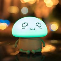 RainierLight Soft Silicone Cute Night Light, Baby kid,Christmas Gift, USB Rechargeable Sensitive Touch atmosphere Light for Bedroom /Living Room (Blue)