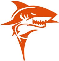 hBARSCI Shark Vinyl Decal - 5 Inches - for Cars, Trucks, Windows, Laptops, Tablets, Outdoor-Grade 2.5mil Thick Vinyl - Orange