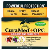 Terry Naturally CuraMed + OPC - 60 Softgels - BCM-95 Curcumin & French Grape Seed VX1 Supplement, Supports Brain, Heart, Colon, Breast, Prostate & Liver Health - Non-GMO, Gluten-Free - 30 Servings