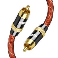 EMK Digital Coaxial Audio Cable Subwoofer Cable RCA to RCA Cable - Dual Shielded - Gold-Plated - Orange (3Ft/1Meters)