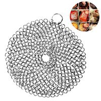 Maserfaliw Cast Iron Cleaner. Steel Scrubber, Cookware Cleaner for Skillet, Wok, Pot, Pan Round Kitchen Pot Pan Scrubber Brush Cookware Cleaning Tool