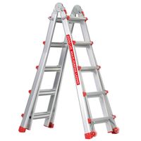 Good Life EN131 5X4 Step 17 Foot Telescoping Multi-Ladder Aluminum Extension Adjustable & Folding Multi-Use Multi-Position Ladder 300-Pound for Home
