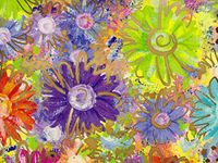 Floral Wrap - Gilded Daisies Gift Wrap 24"x417' Gift Wrap Half Ream Roll (1 roll) - Wraps -E6037H24