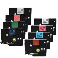 wangsale 8 Pack Satin Ribbon 12mm tze Label Tape TZe-RE34 TZ-RN34 TZE-RE31 TZ-R234 TZE-RG34 TZ-RW34 for Gift for Brother P Touch Printer